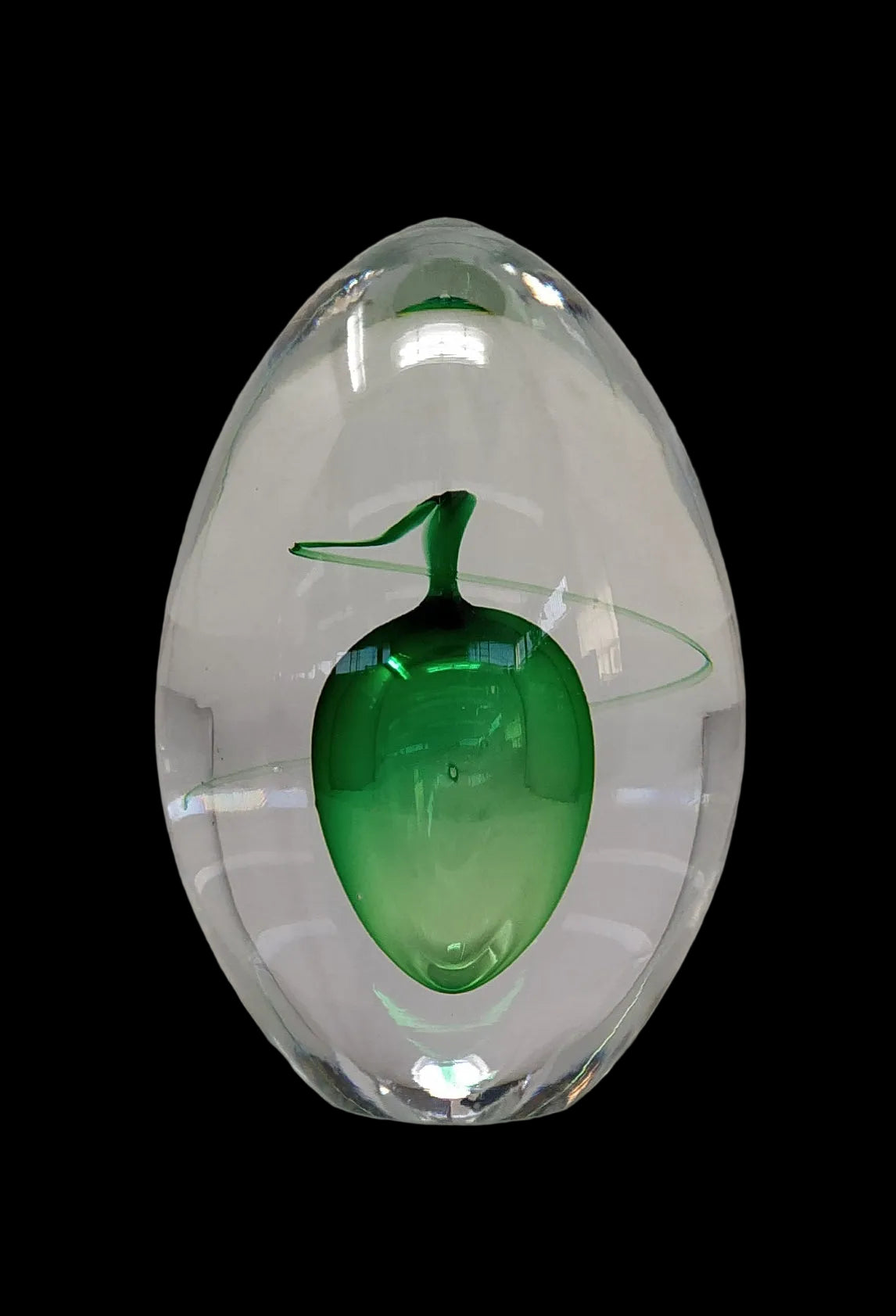 Leixus J. Machalek Fermacarte Vetro Interno Frutto Verde H 11cm