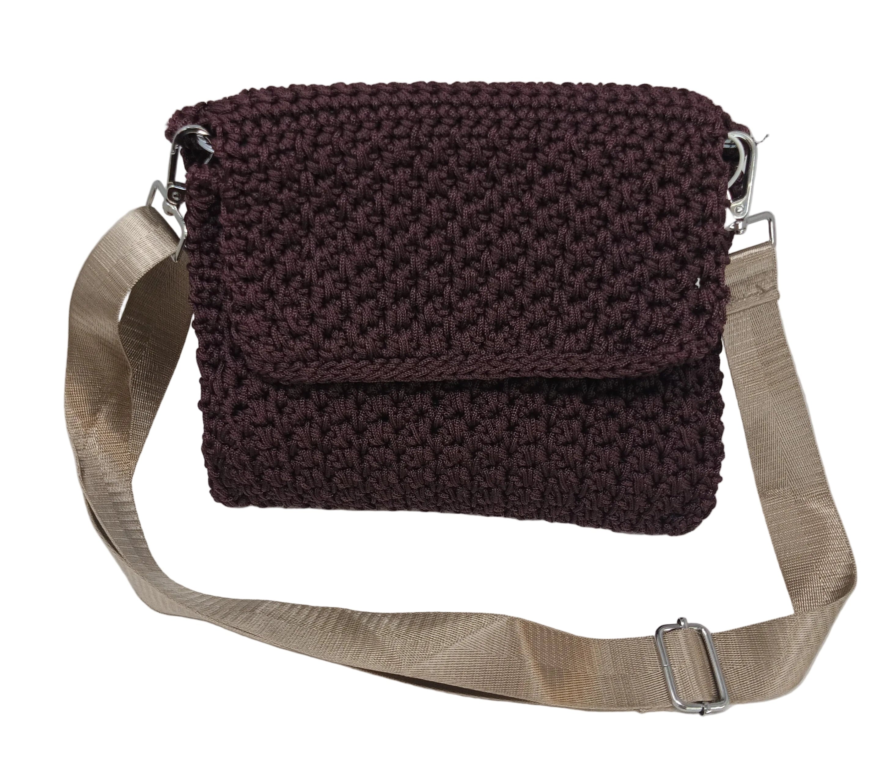 Borsa A Tracolla Fatta A Mano Marrone
