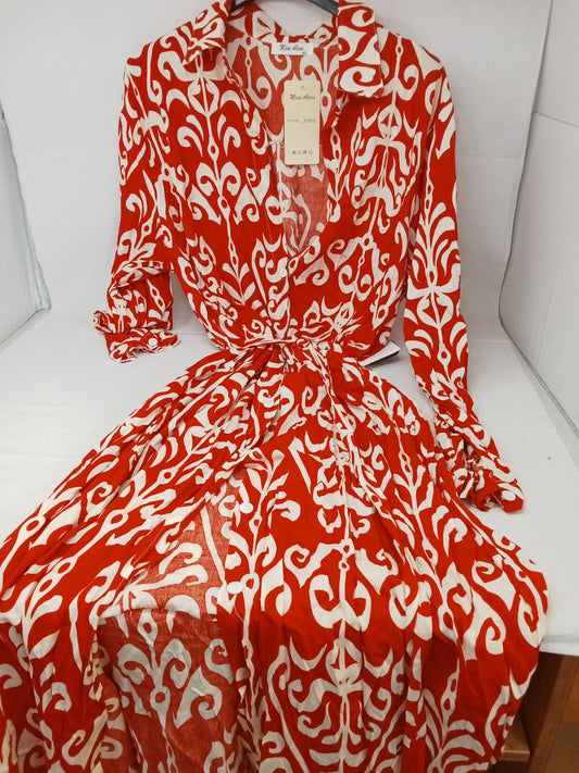Miaa Aless Abito Lungo Rosso Bco M