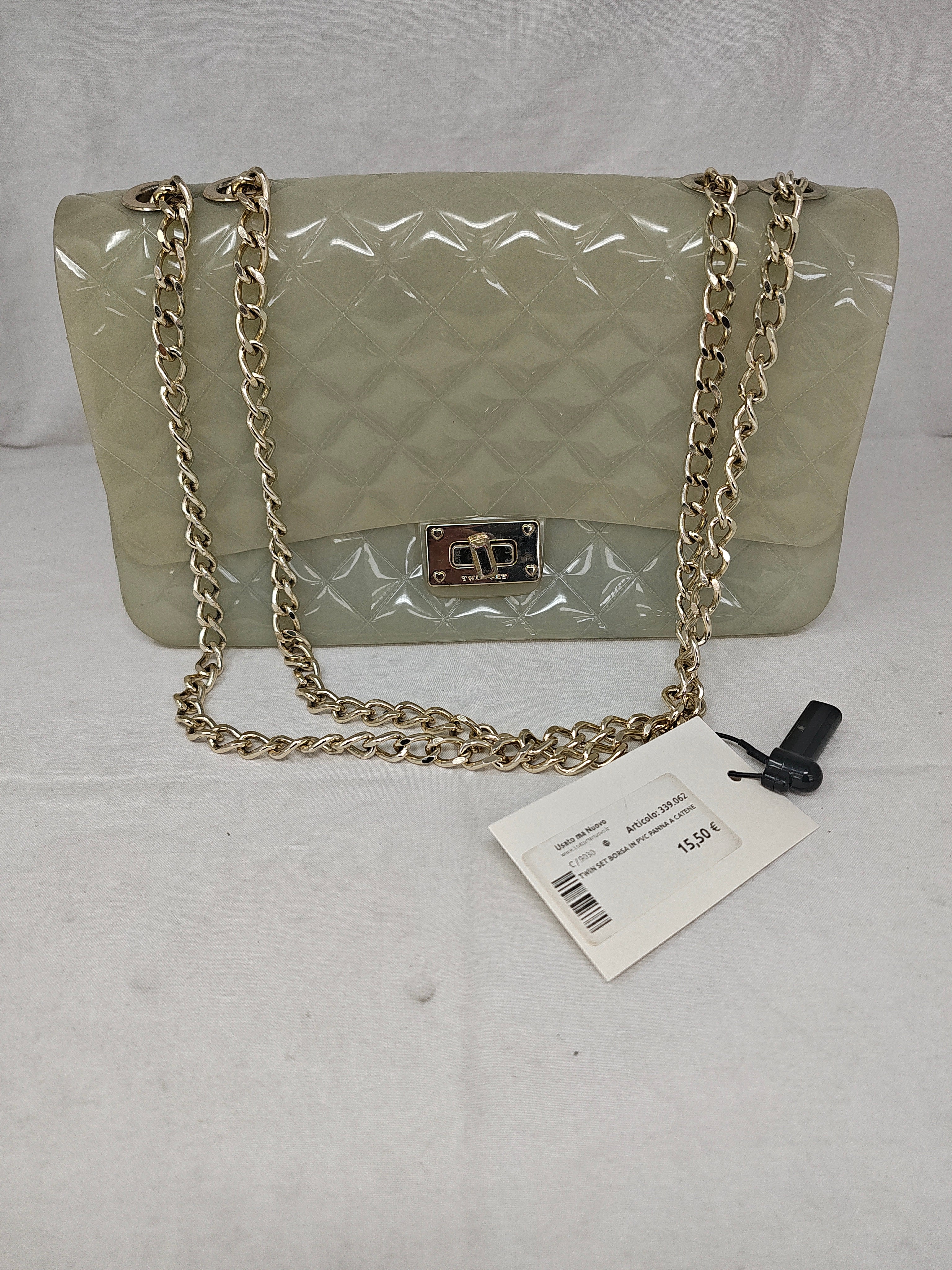 Twin Set Borsa In Pvc Panna A Catene