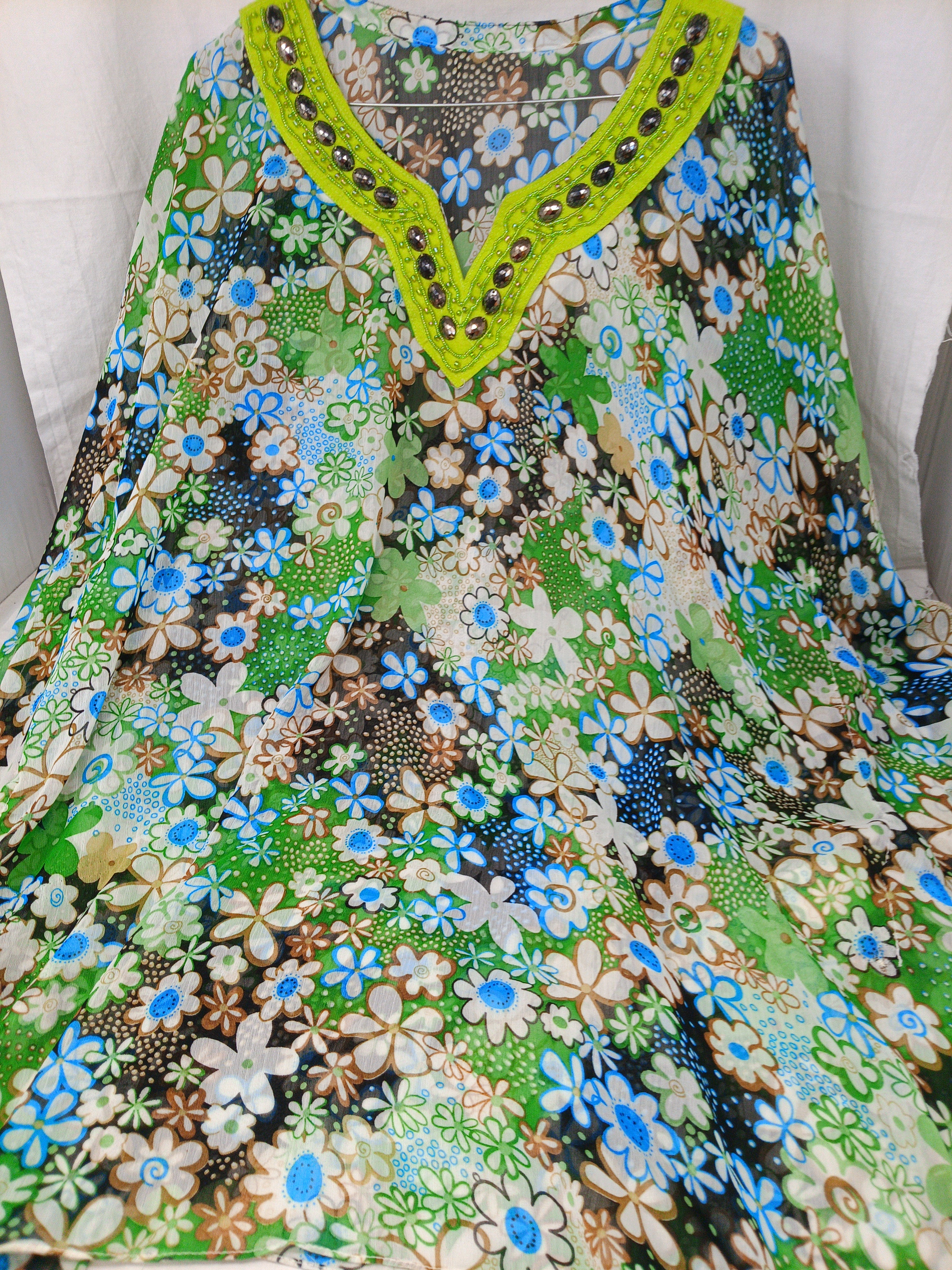 Camicia Tulle Con Fantasia Fiori Verde Tu