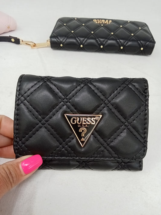 Guess Portafoglio Trapuntata Nera Donna Piccolo
