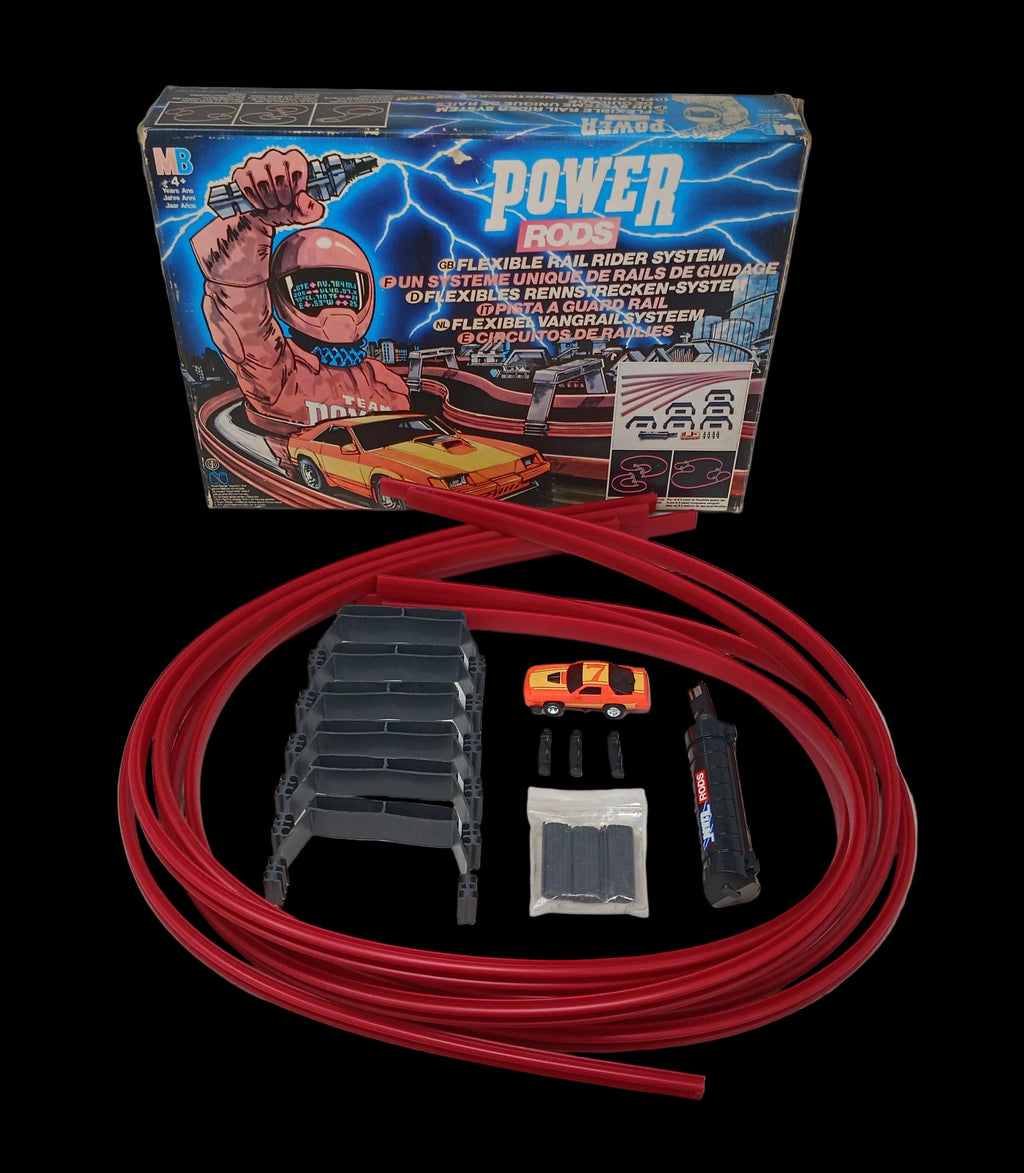Mb Power Rods Pista Macchinine Vintage '85 Con Scatola Nuovo