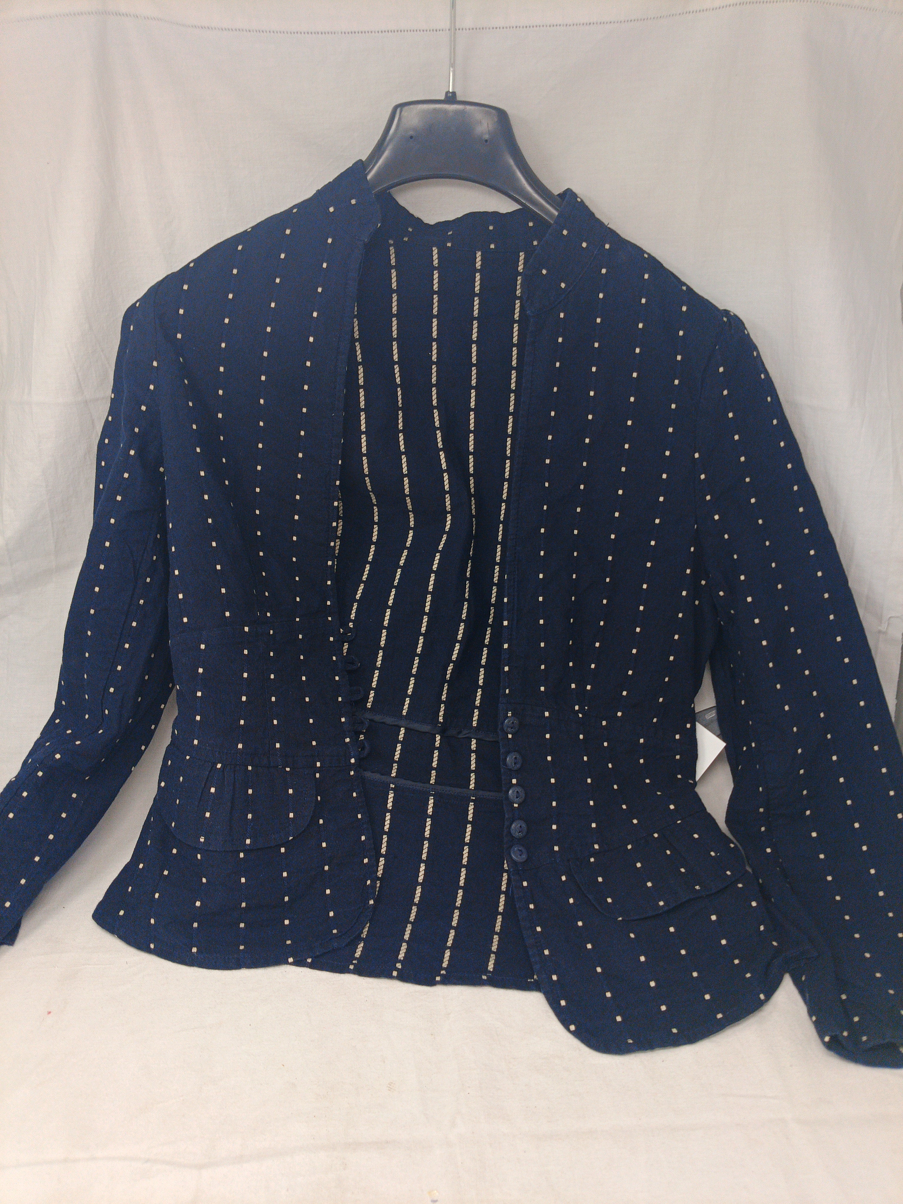 Giacca Con Collo Koreana Blu Bco S