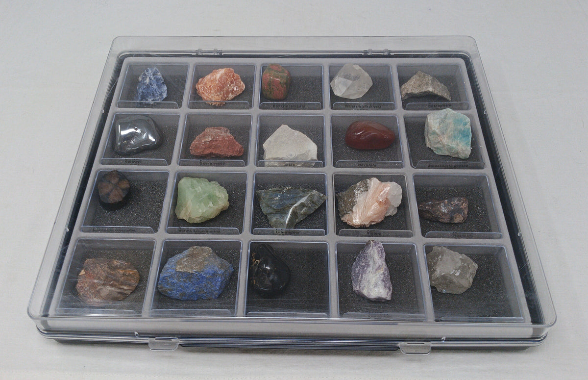 Rba Minerali E Gemme Da Tutto Il Mondo Collezione Completa 80 Minerali + Fascicoli + 2 Raccoglitori Con Schede + 4 Teche