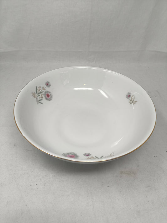 Richard Ginori Insalatiera Ceramica Bianco Bordo Oro Effige Fiori ø 29cm H 10,5cm