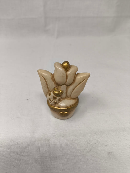 Thun Fiore Bianco Con Coccinella H 6cm