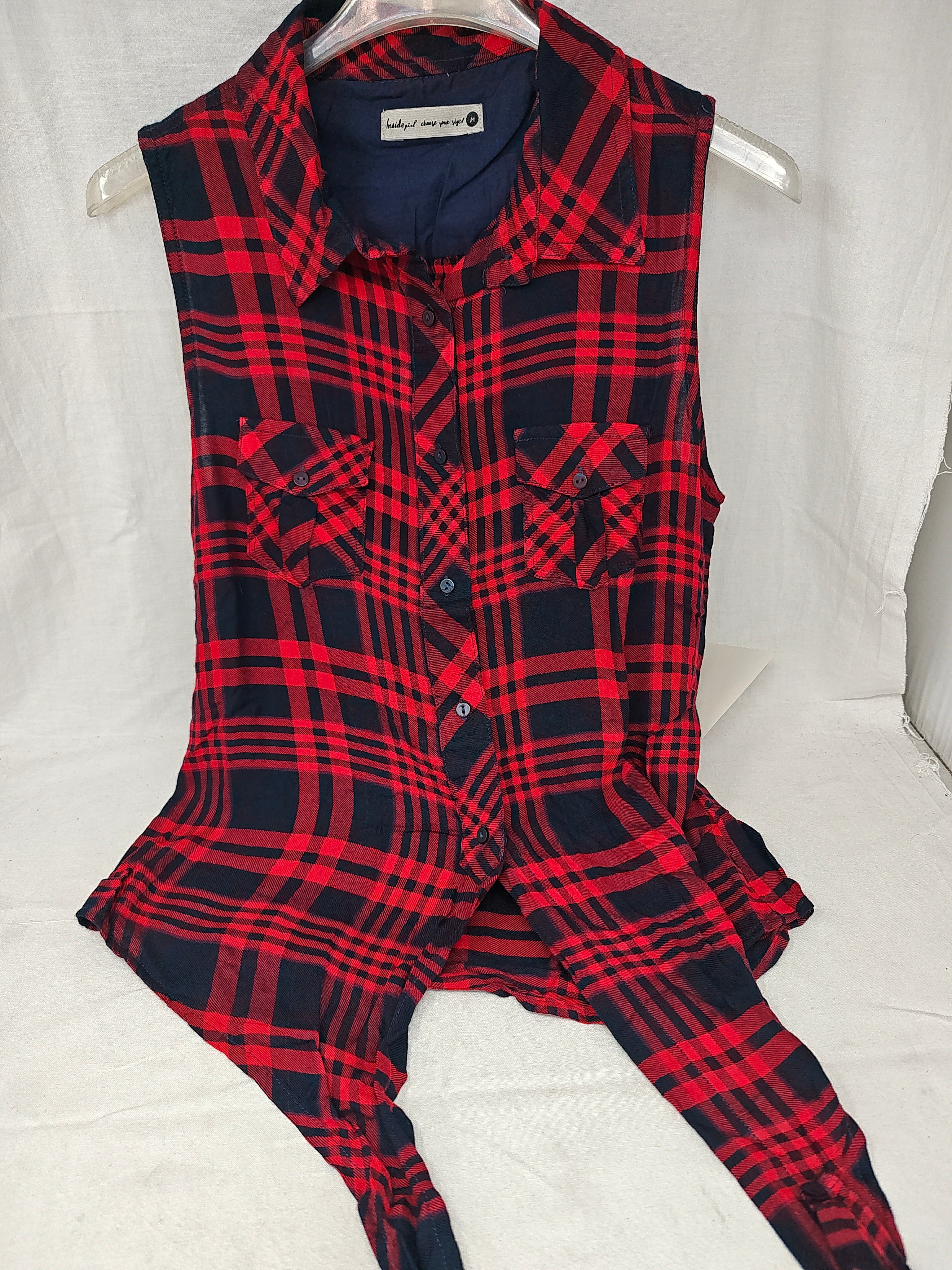 Camicia Sma Scozzese Rosso Blu L