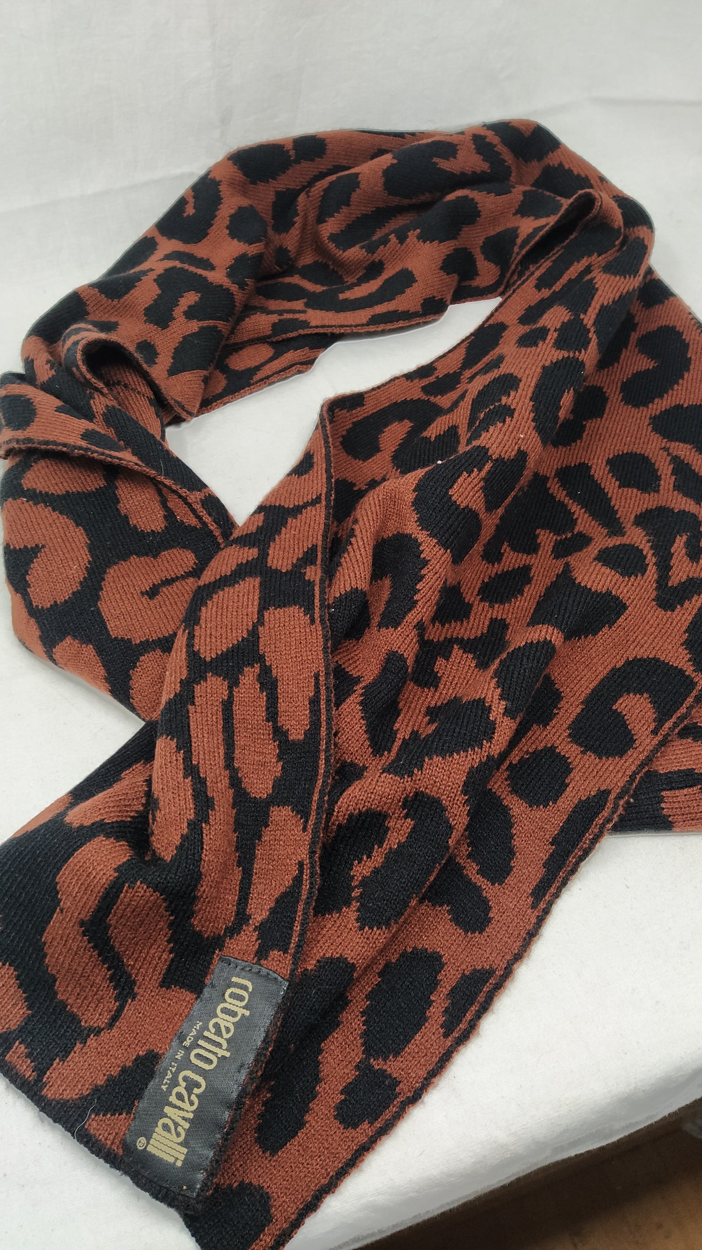 Roberto Cavalli Sciarpa In Maglia Maculata