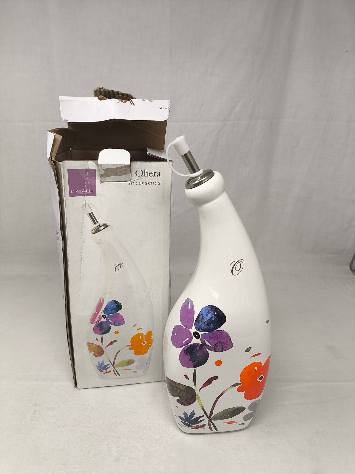 Romagna Gallery Oliera In Ceramica  Motivi Floreali