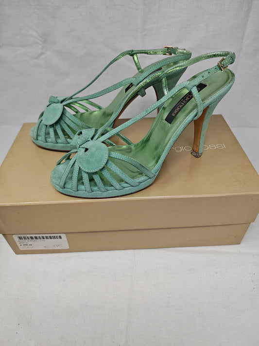 Sergio Rossi Sandalo Verde Con Tacco 35