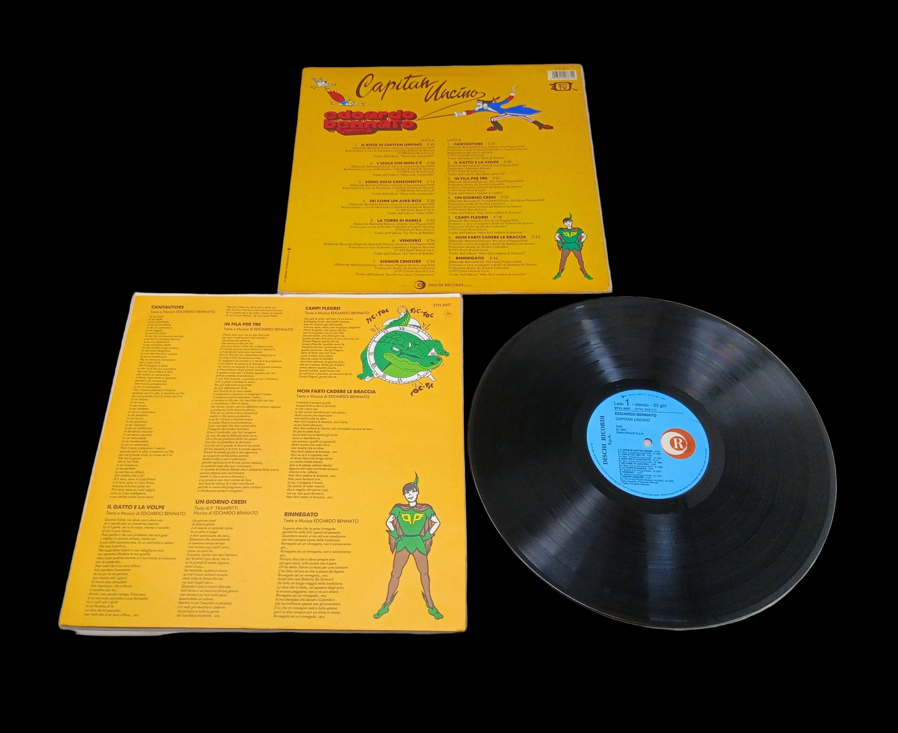 Lp 33 Giri Edoardo Bennato ‎– Capitan Uncino