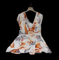 Abito Tulle Bco Fiori Foglie 44/46