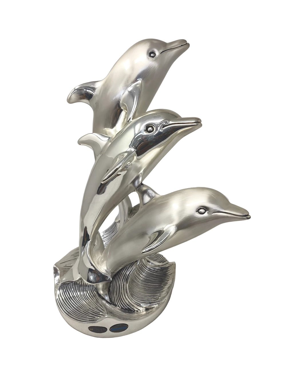Scultura Lamina Argento Delfini