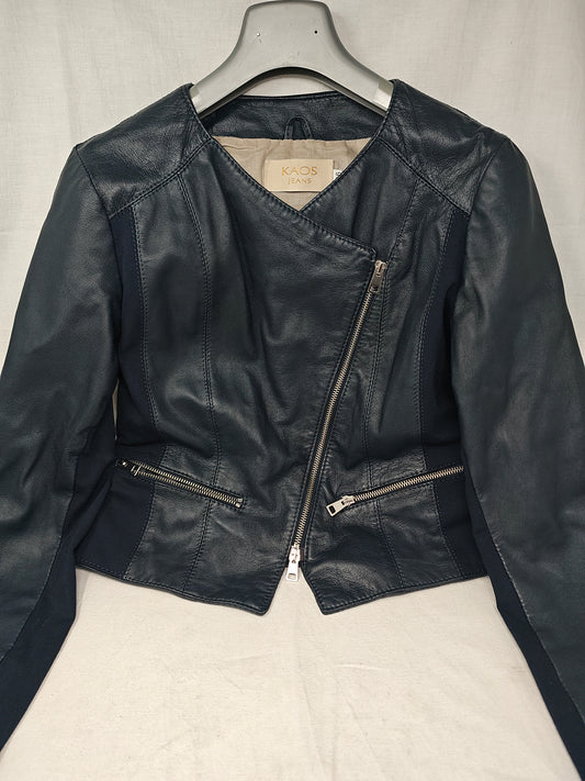Kaos Giacca In Pelle Blu 46