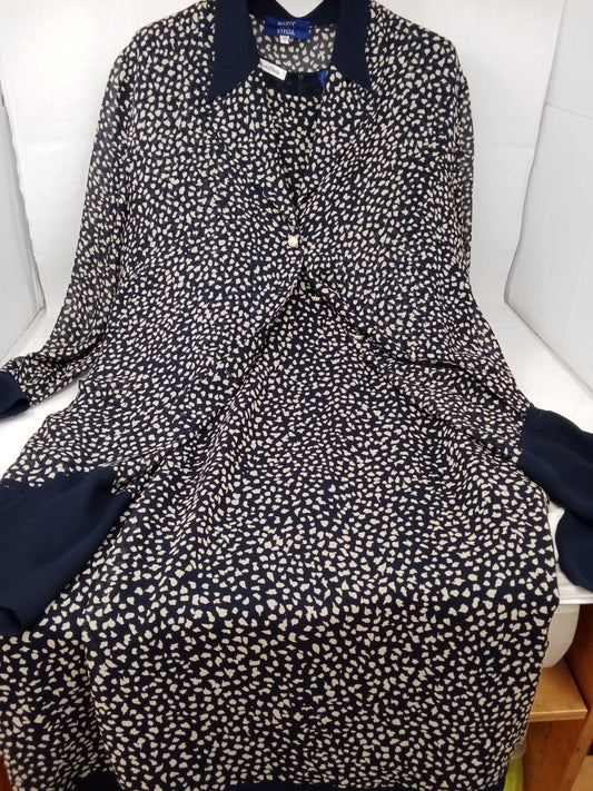 Mimmina Abito Seta Blu Beige 54