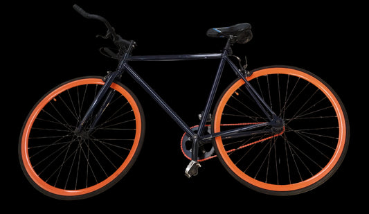 Bici Corsa Blu Con Cerchi Arancio E Doppio Funzionamentyo Ovvero Anche A Presa Diretta