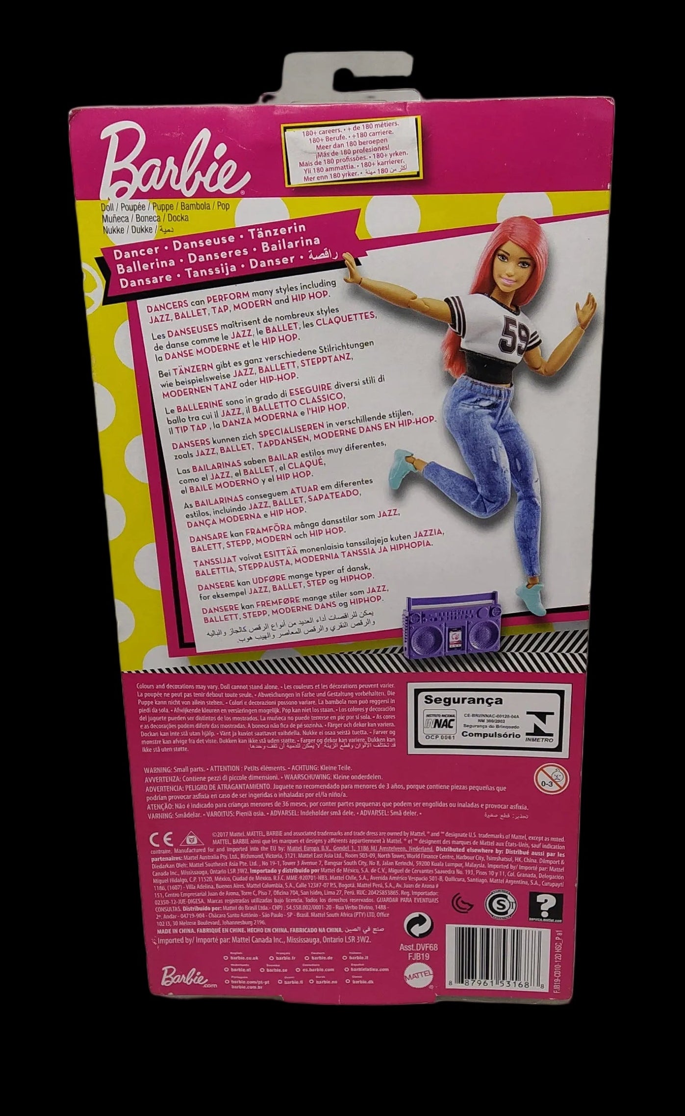 Barbie Ballerina Di Break Dance, 22 Punti Snodabili Per Infiniti Movimenti, Fjb19 Nuova