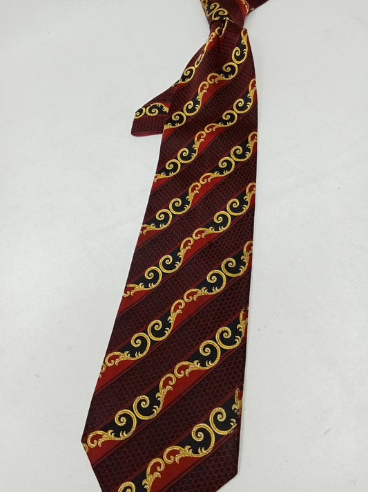 Gianni Versace Cravatta   Con Fantasia Barrocco Bordeaux