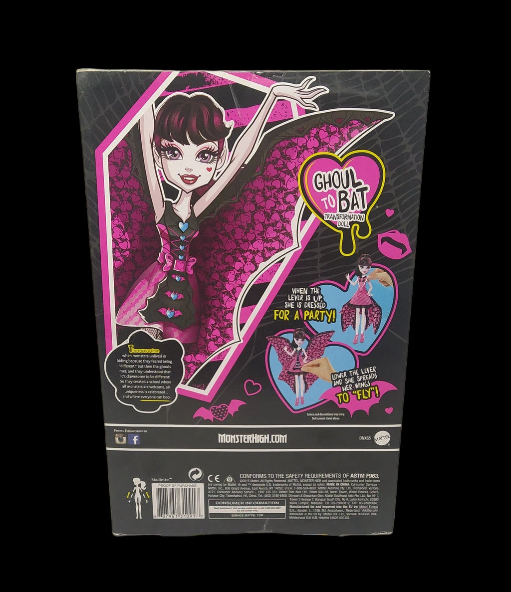 Monster High Bambola Draculaura Trasformabile Da Mostro A Pipistrello (dnx65) Nuova Con Scatola
