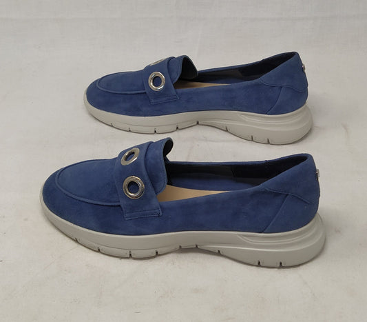 Frau Slip On In Camoscio Blu 40