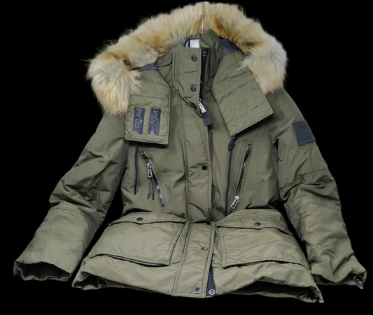 Bershka Parka Verde Con Cap Xs