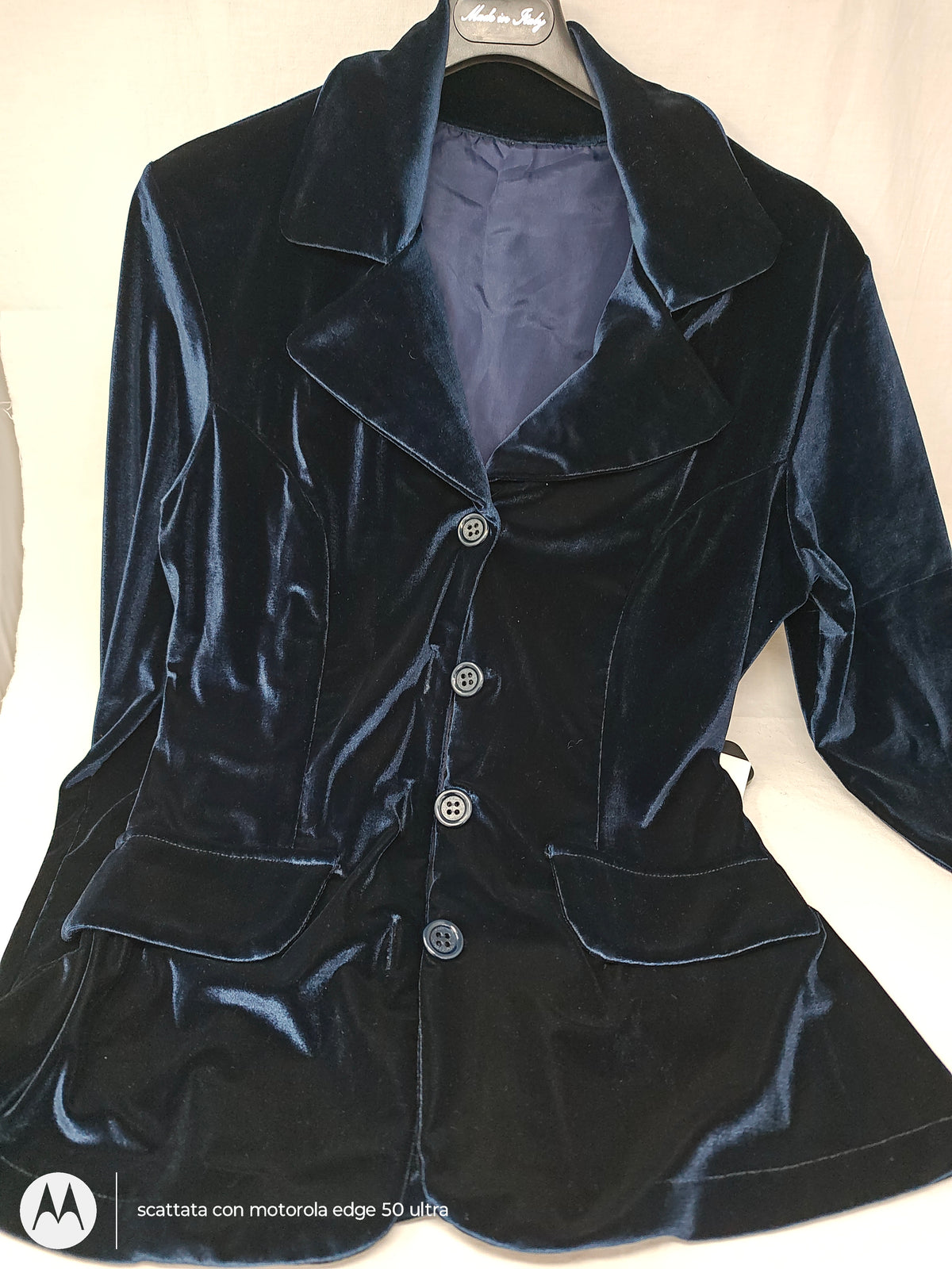 Giacca In Velluto Blu S