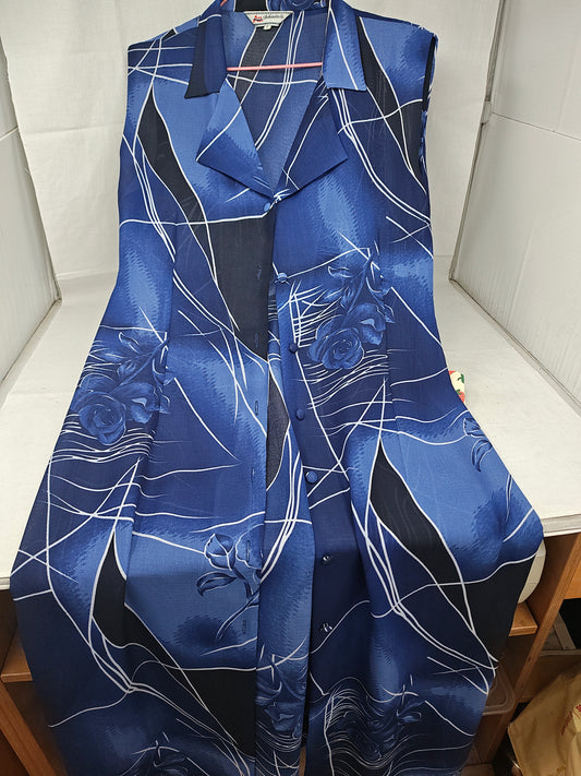 Abito Tulle Blu Fiorato L