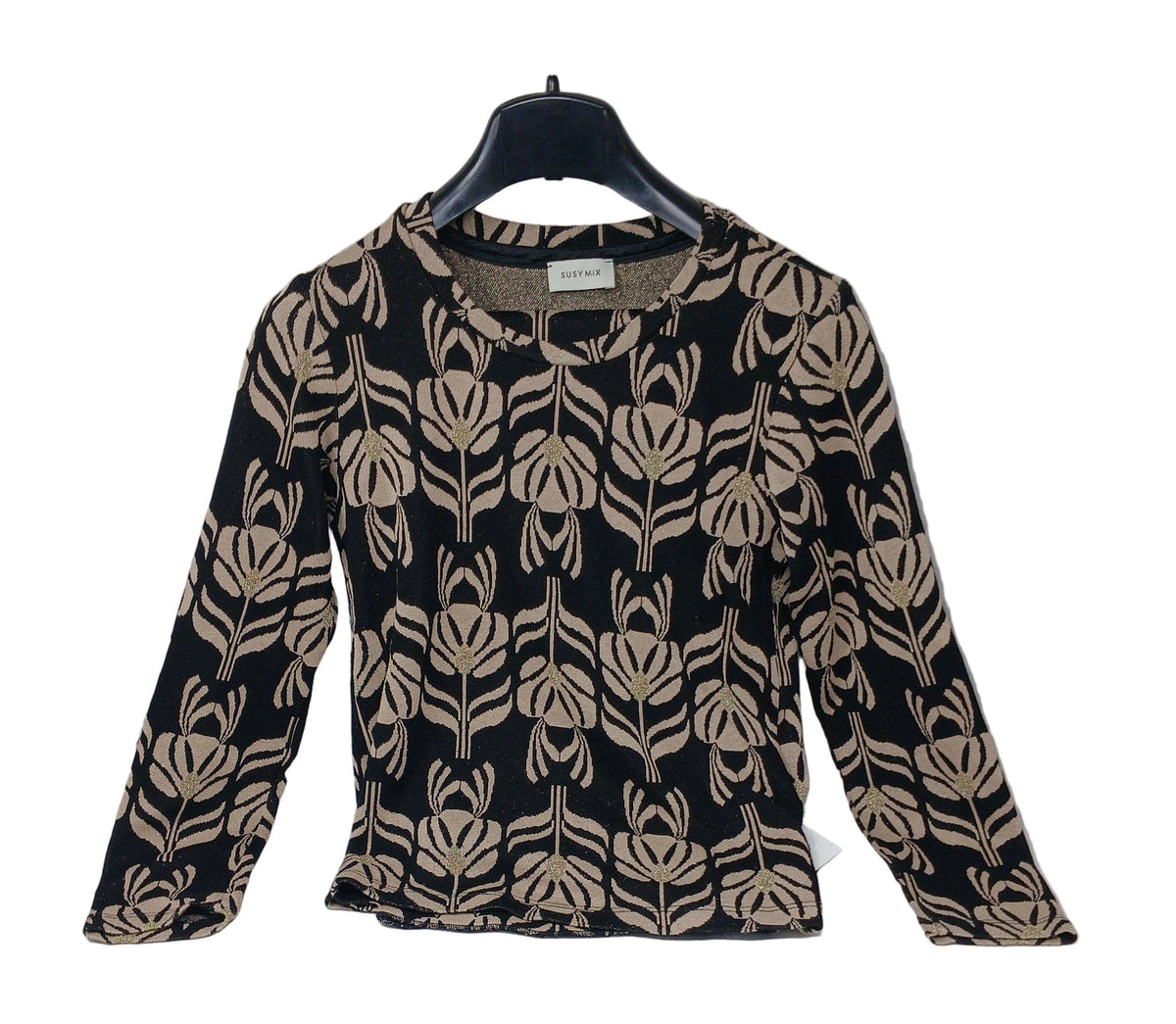 Susy Mix Tuta  Nero Fiorato Beige Tu
