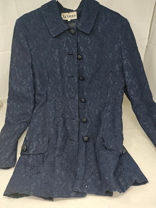 Le Group Giacca In Pizzo Blu 44