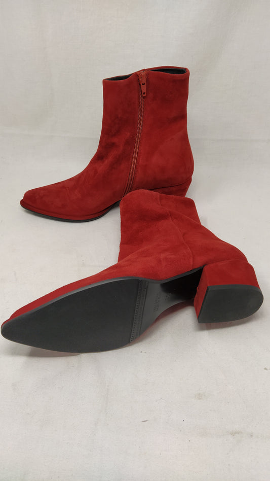 Silvia Rossini Stivaletti In Camoscio Rossi Nuovi 39