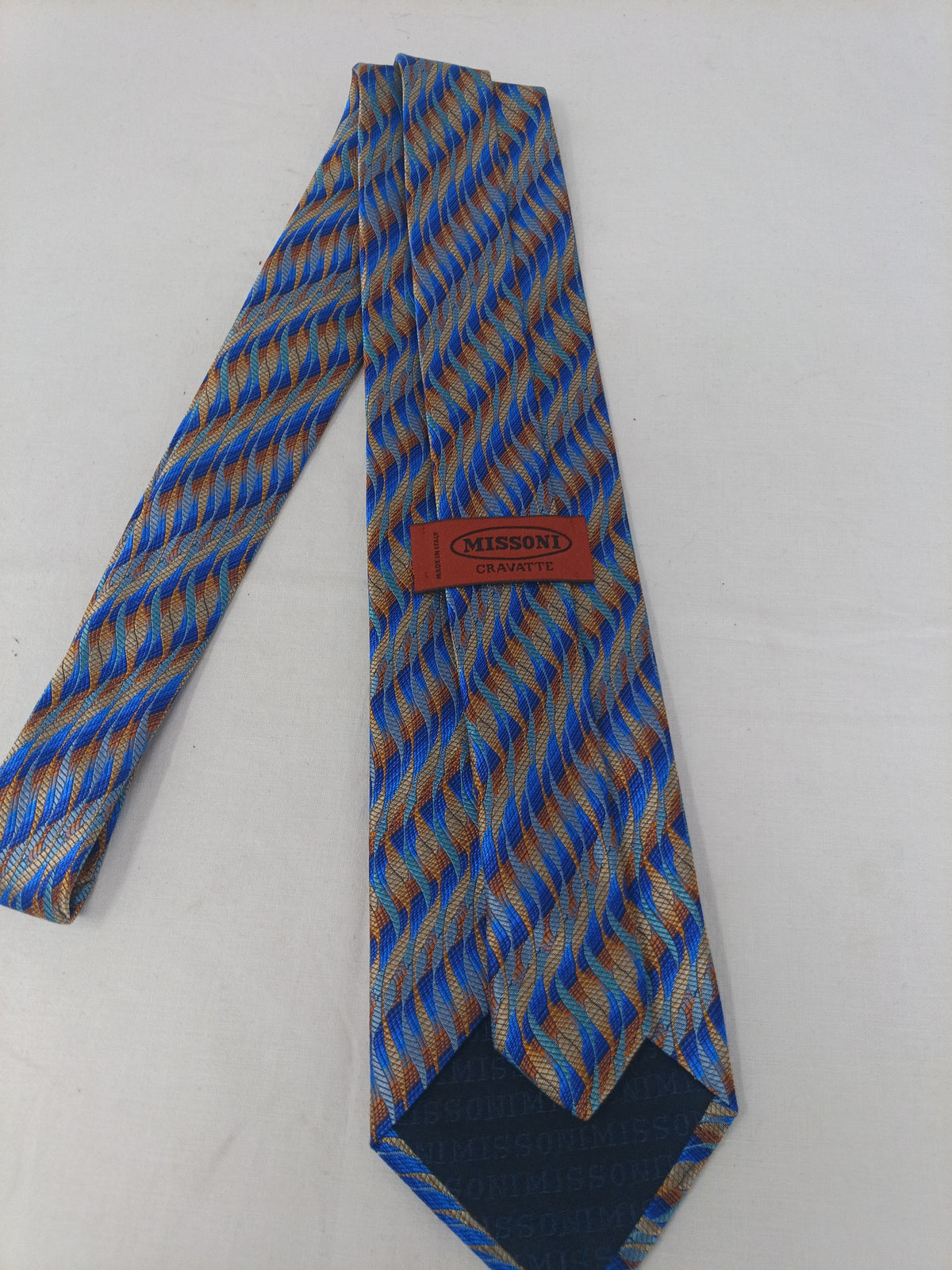 Cravatta Uomo Missoni Con Fantasia Blu Beige