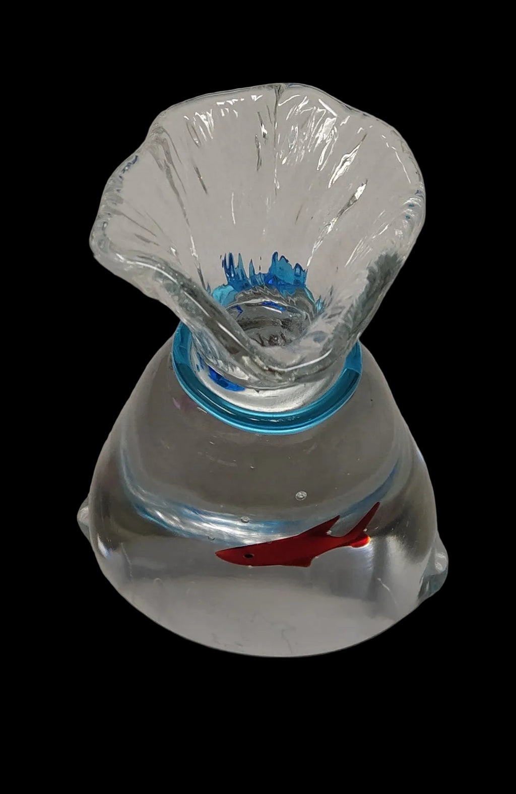 _colizza Scultura Vetro Murano Antichi Angeli Interno Pesce Rosso H 13cm