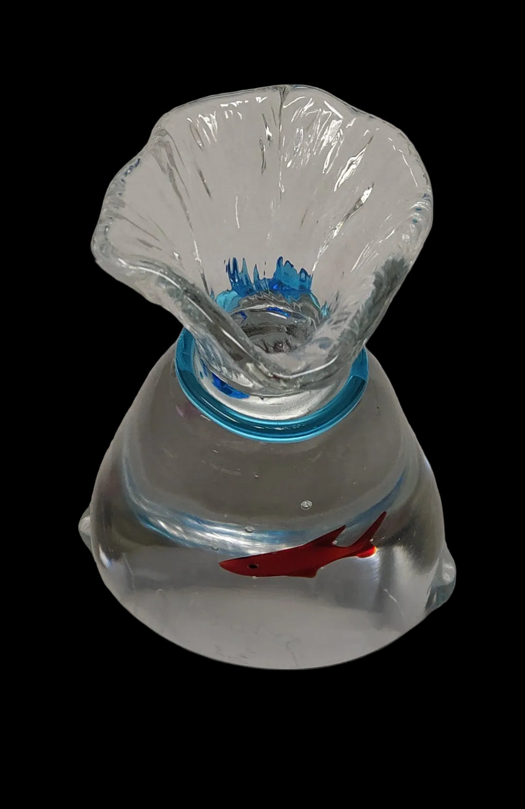_colizza Scultura Vetro Murano Antichi Angeli Interno Pesce Rosso H 13cm