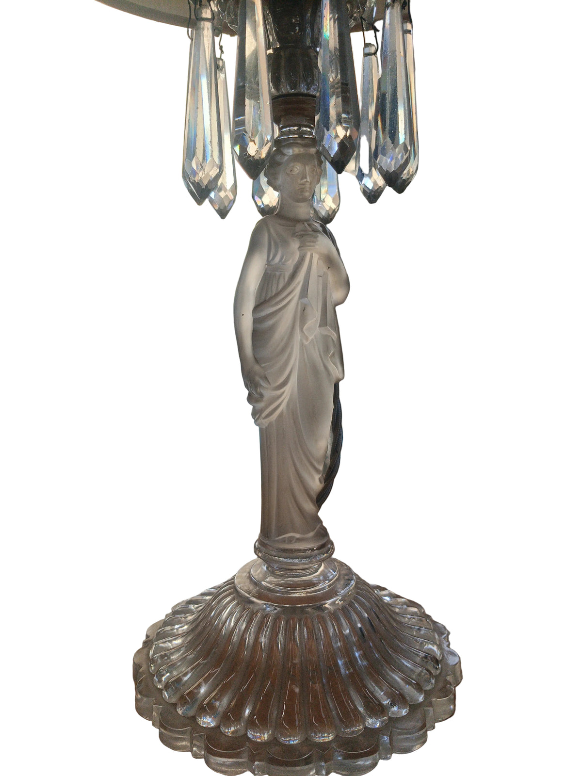 Lampada Da Tavolo Cristallo Con Pendenti 3 Lampade