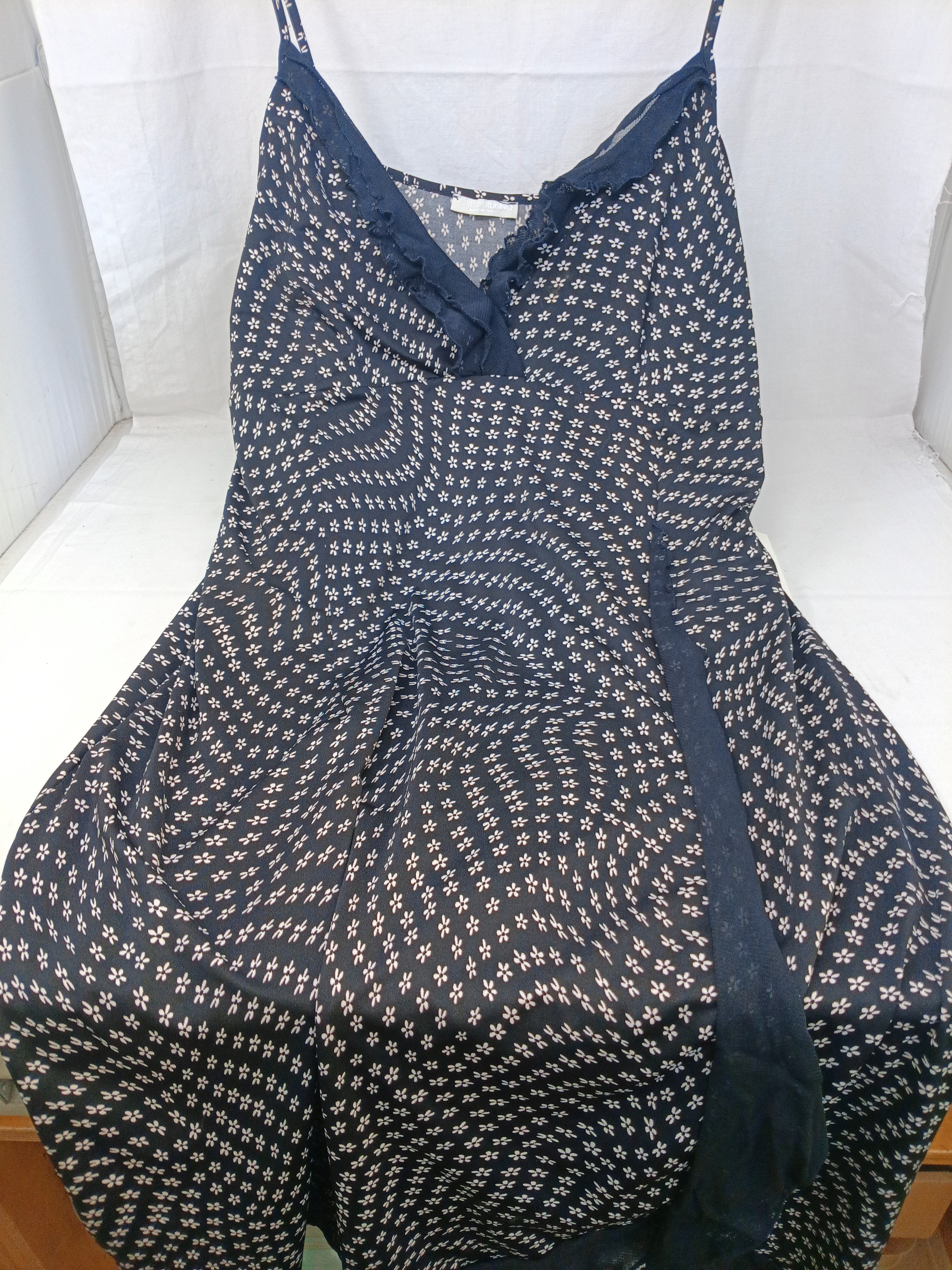Fiorellarubino Abito Nero Fiorato Bco Xl