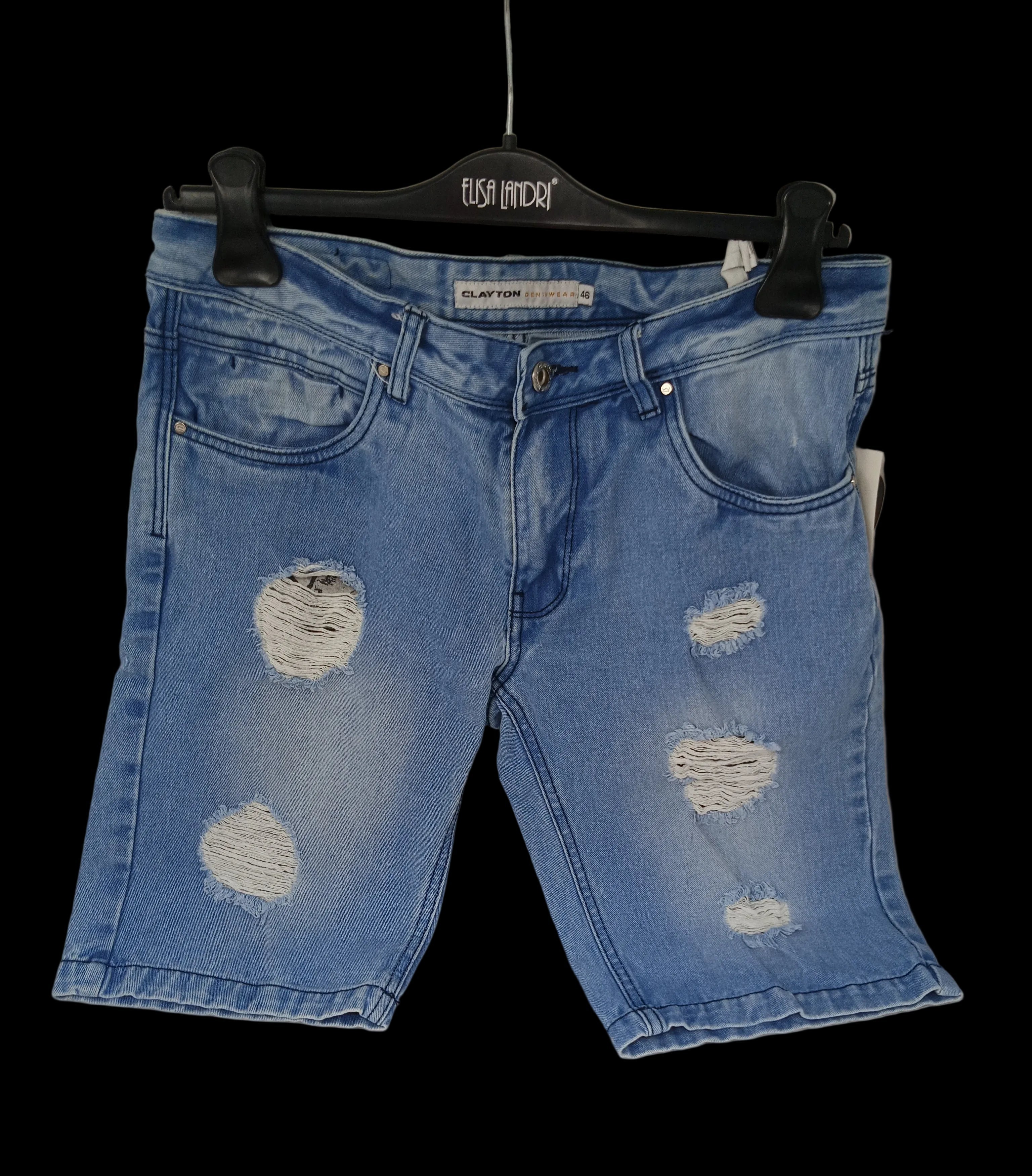 Clayton Bermuda Jeans Strappati 46
