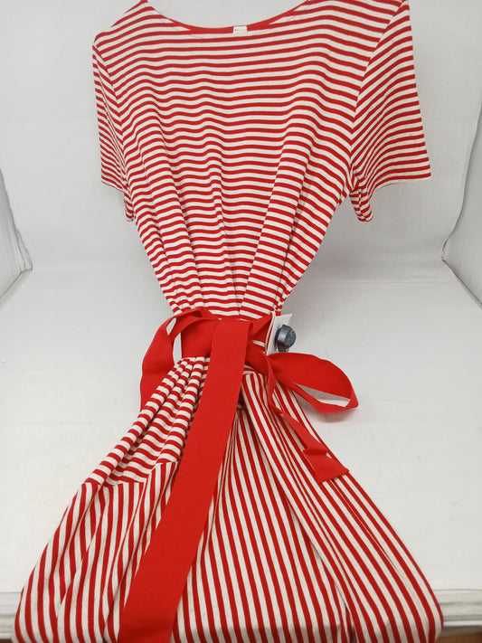 Sorverniar Abito Righe Bco Rosso 42