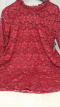 Maglia Tulle Pizzo Rosso L