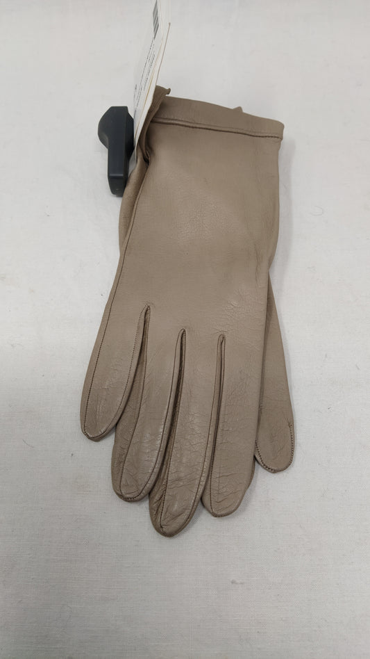 Guanti In Pelle Beige Donna