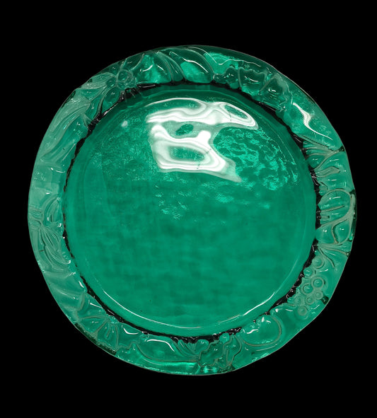 Centro Tavola Svuota Tasche Vetro Verde Molto Pesante ø 32,5cm