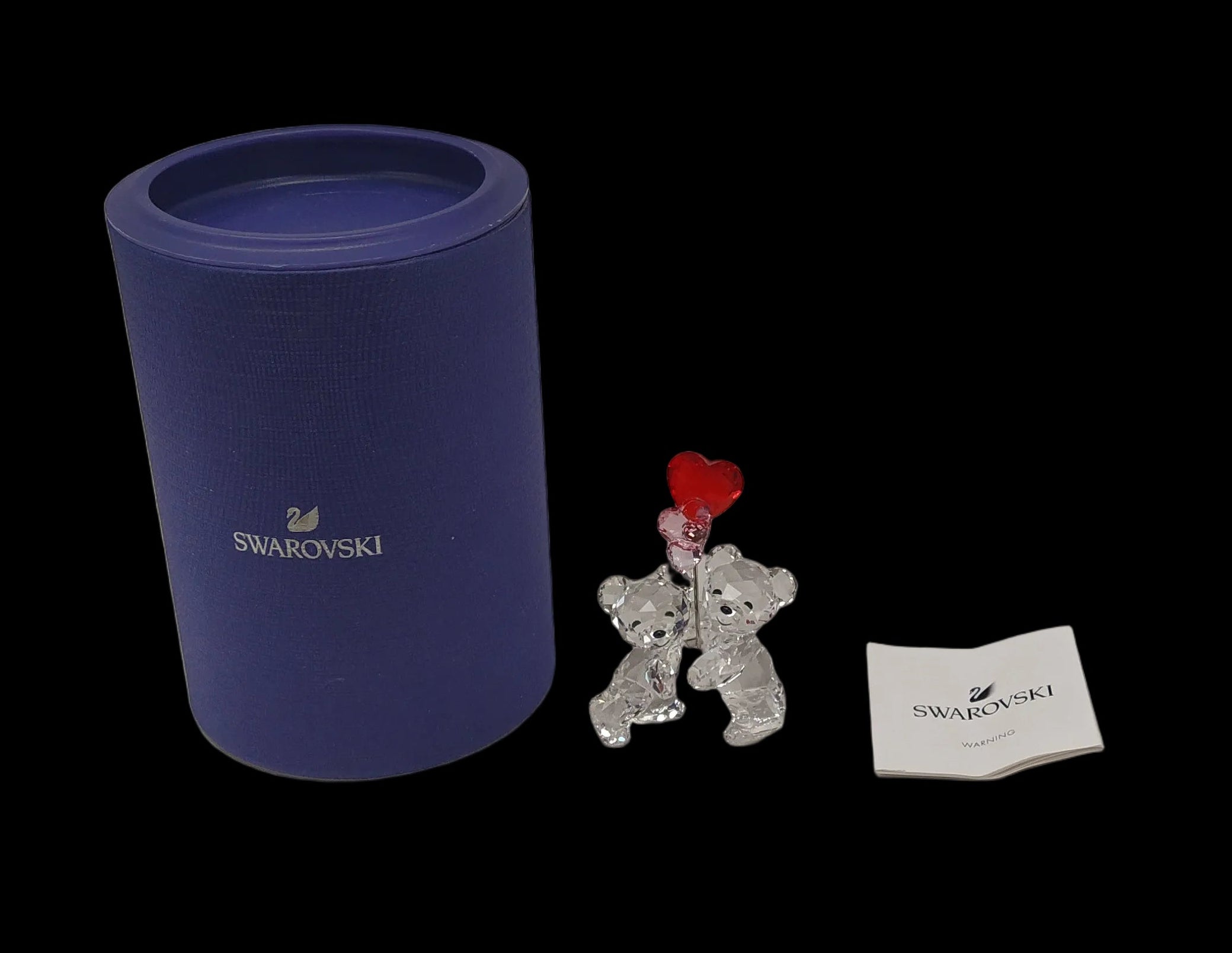 Swarovski Orsetto Kris Coppia Orsi Con Palloncini Cuore Con Scatola