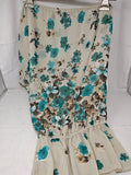 Monospalle Tulle Beige Verde Fiori M