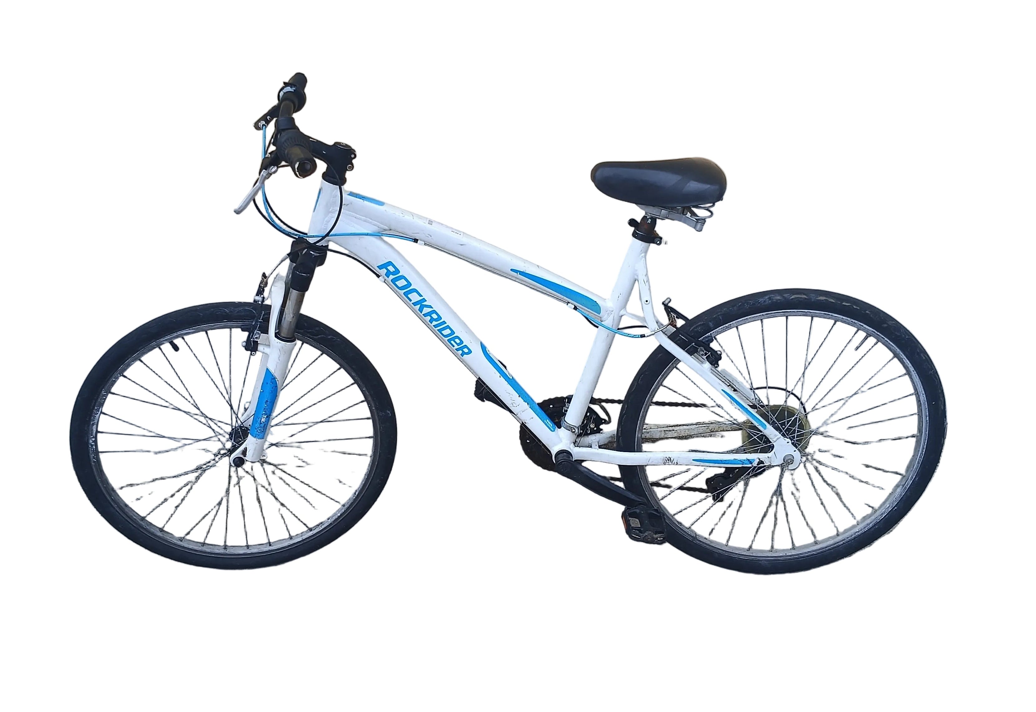 Bicicletta Rockrider Bianca/azzurra
