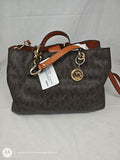 Michael Kors Borsa A Tracolla Marrone Con Logo In Pelle