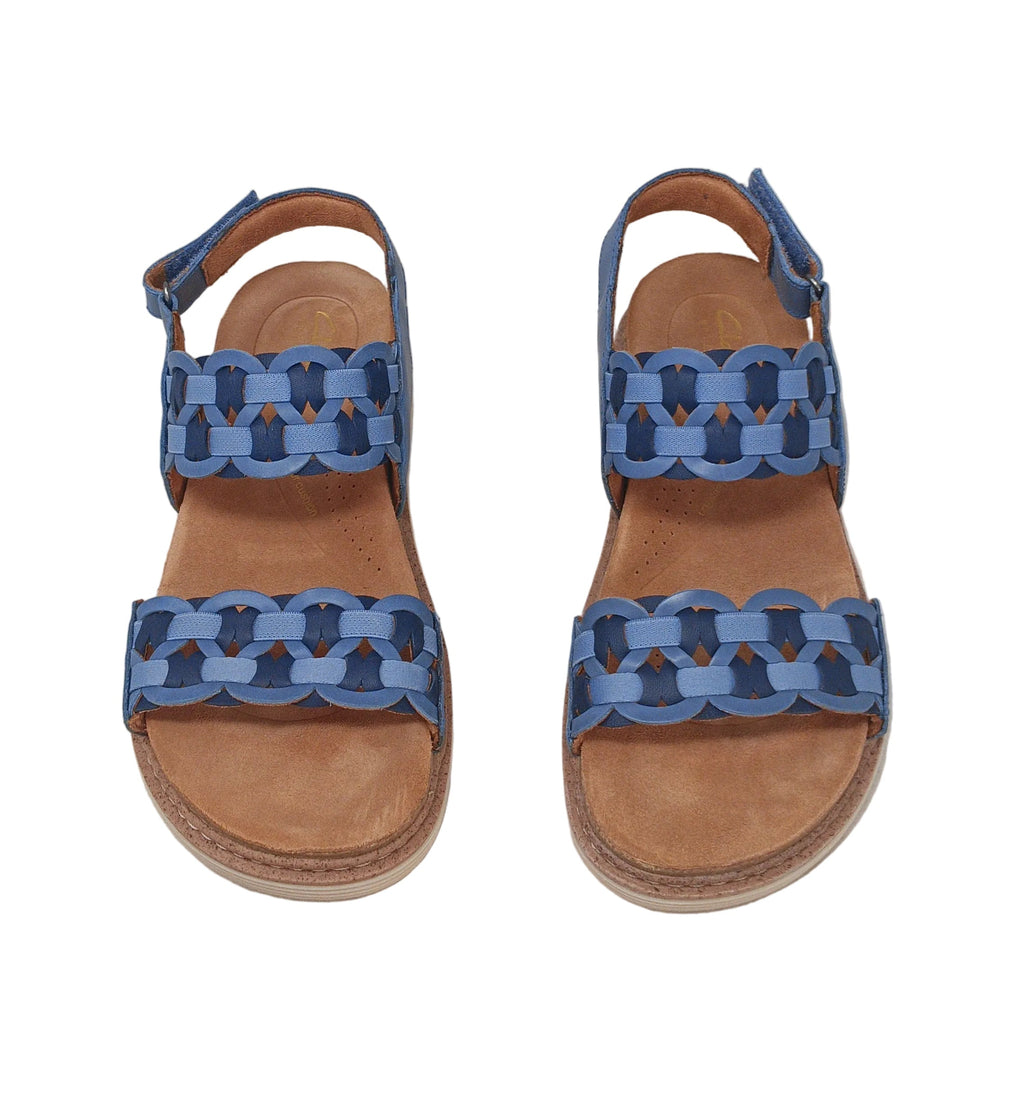 Clarks Sandali Pelle Blu Intrecciata 38