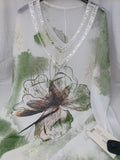 Maglia Tulle Bca Verde Farfalla L