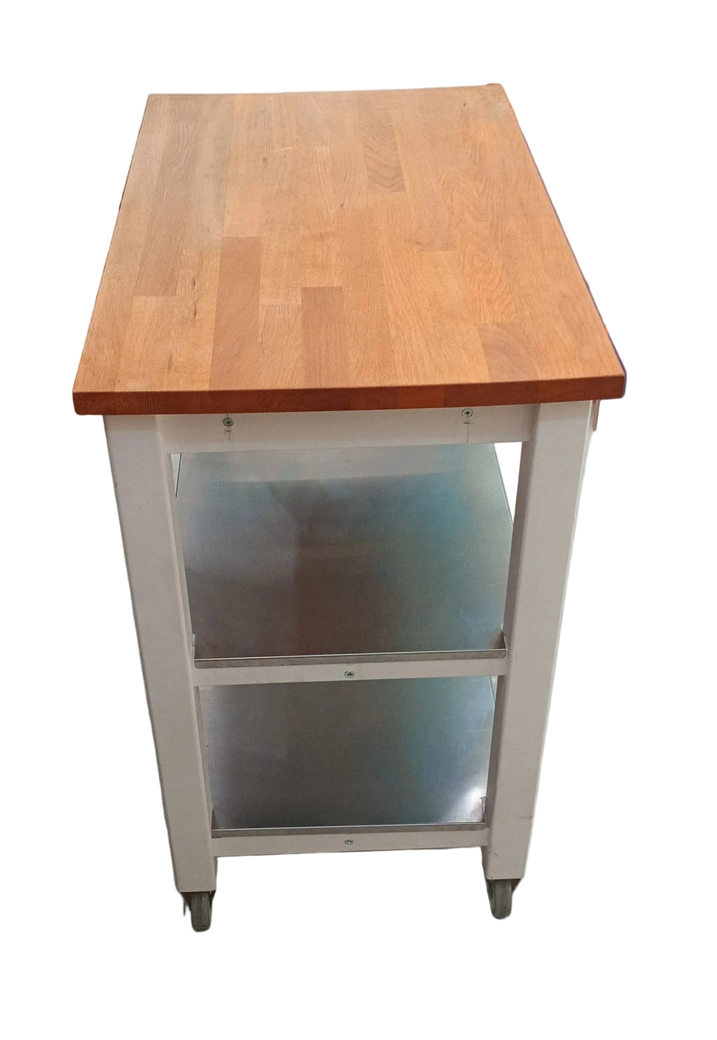 Mobile Legno 2 Ripiani Ferro Lxpxh 51x79x90 Con 2 Ruote