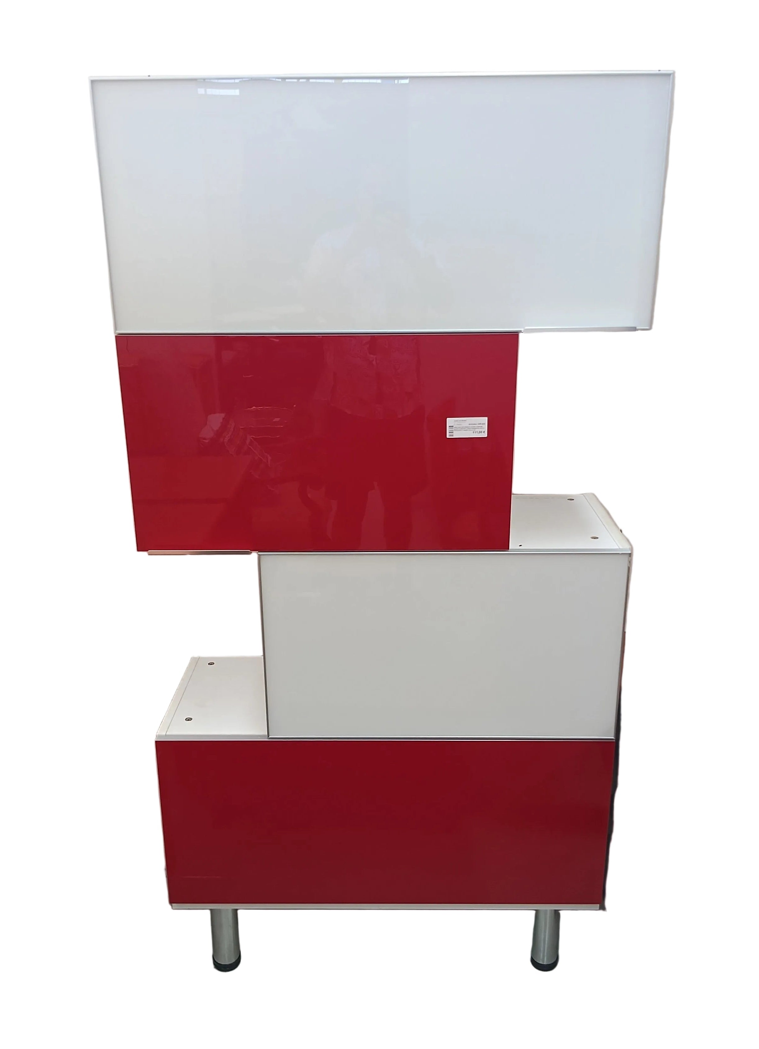 Ikea Faktum Mobile Legno 4 Antine Bianche/rosse Lxpxh 93x40x182 (viti X Fissaggio A Muro Cella 55)