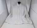 Camicia In Lino Collo Coreano Bca Righe Blu 44